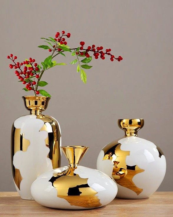 Gilded Duo Vase Set — OMORA BLOOMS