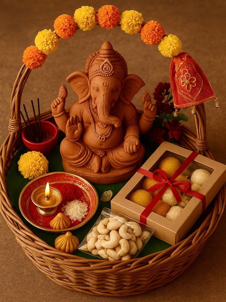 Gouri Ganesha Festive Floral & Decor Hamper — OMORA BLOOMS