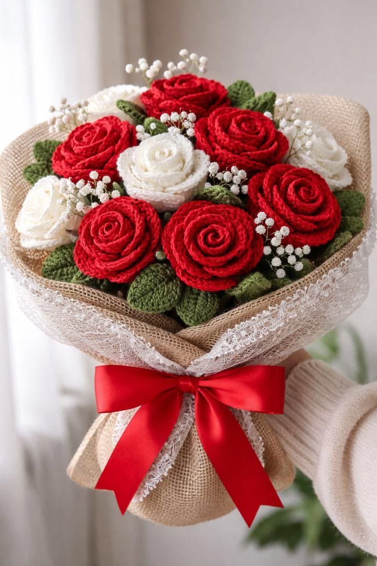 Luxury Crochet Rose Bouquet
